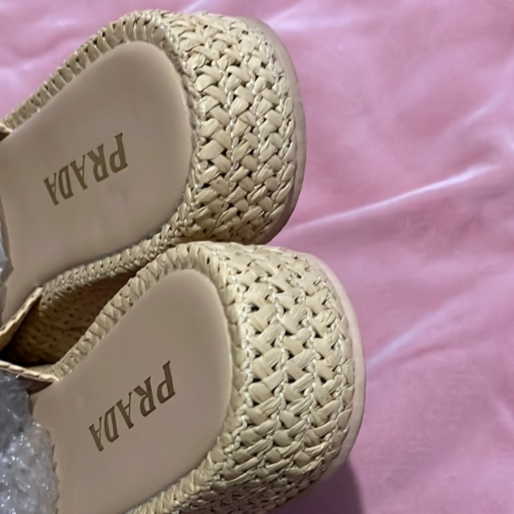 Prada Tan Woven Sandals - Picture 4 of 8